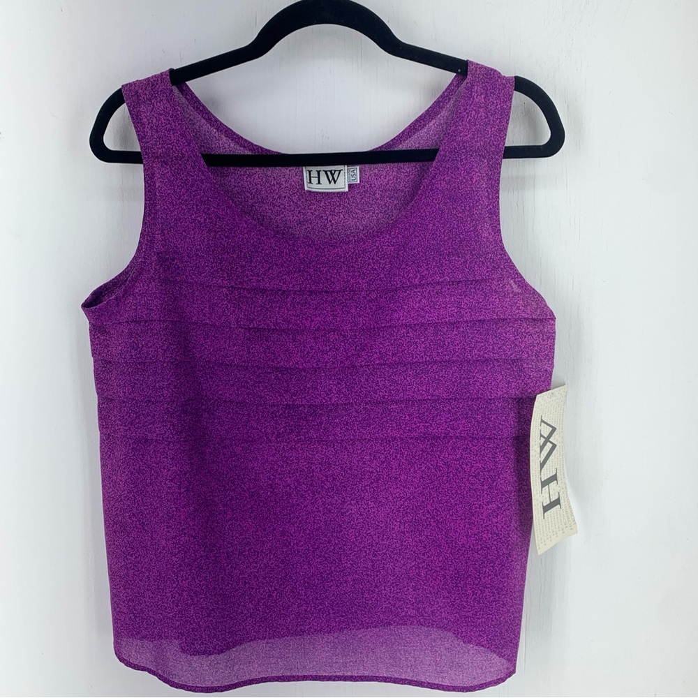 Vintage Designer Howard Wolf HW Tank Cami Cottage Core Boho Purple Beach USA NEW